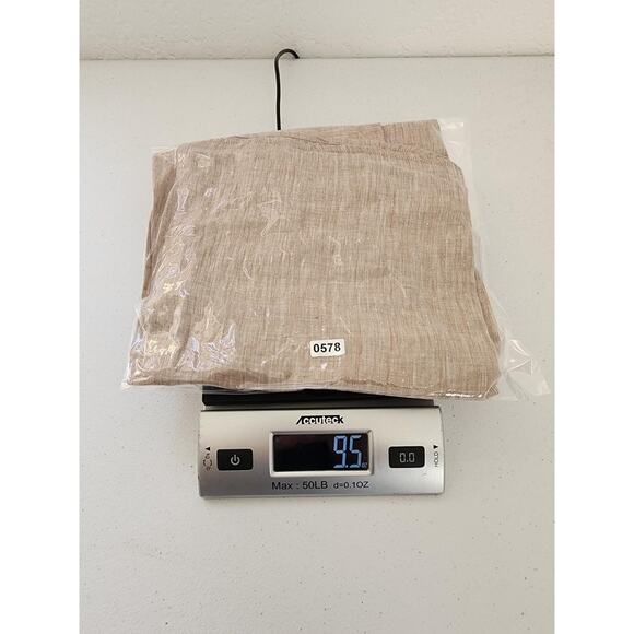 Stanza Shirt Mens 16.5 42cm Beige 100% Linen Long Sleeve Button Casual Coastal - Picture 11 of 11